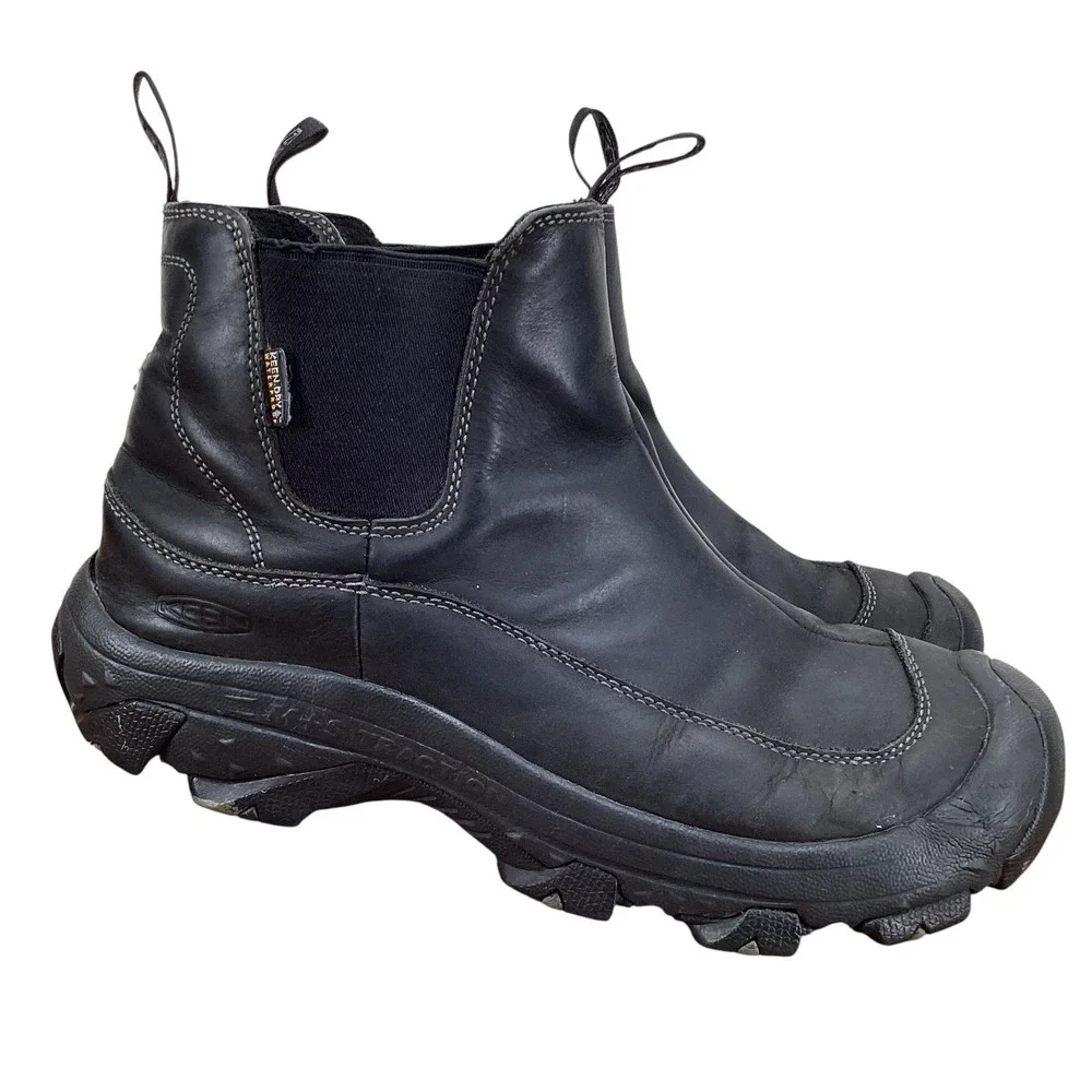 KEEN Anchorage Chelsea Boots Mens Sz 10 Black Waterproof 1013808